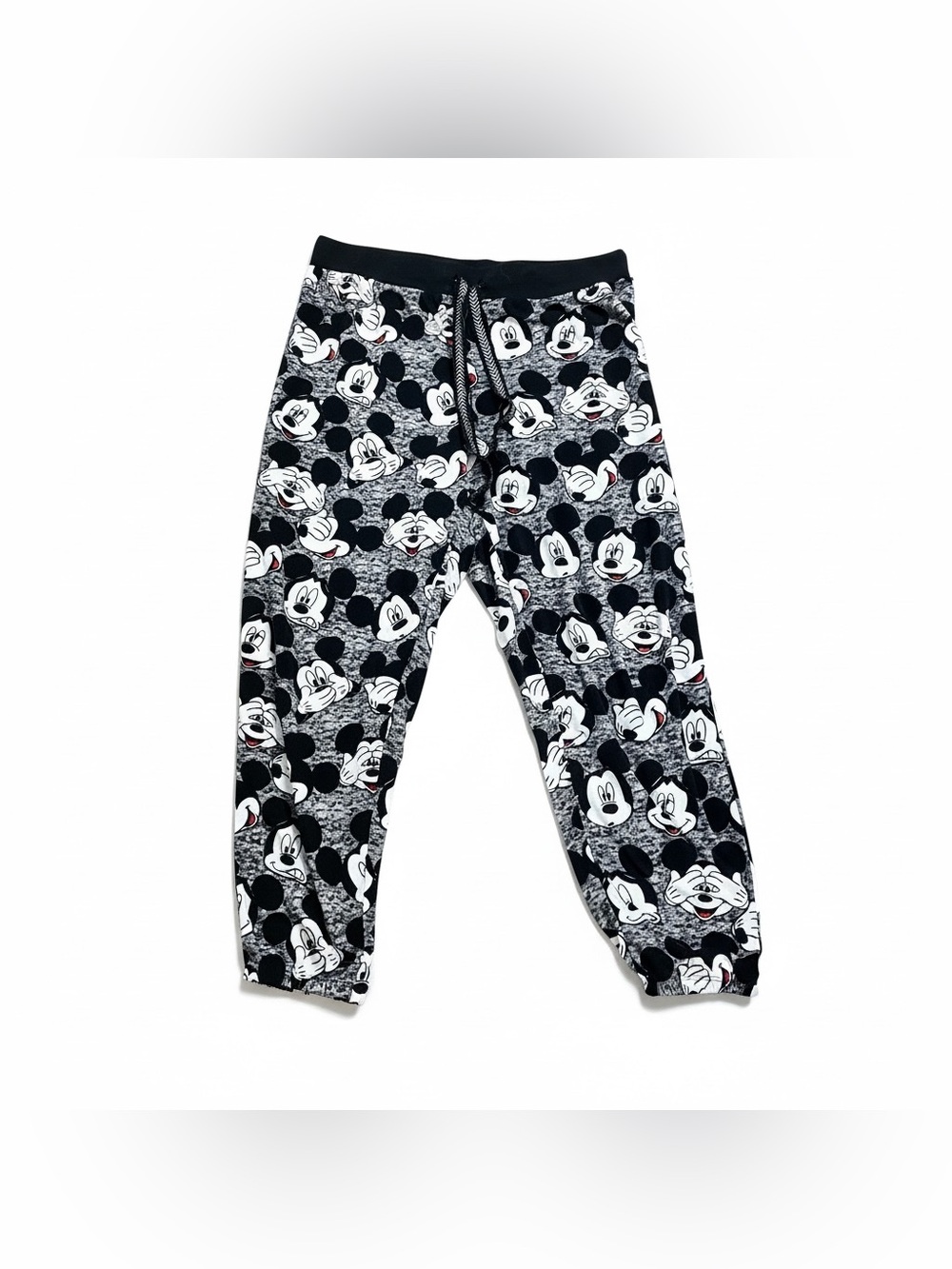 Disney Mickey Mouse Women’s Sleepwear Large 12-14 Gray Black Pajama Joggers